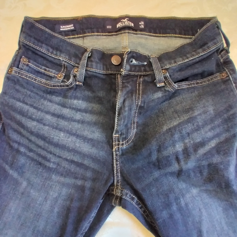 Hollister Epic Flex Slim Straight Distressed Denim Jeans 28x28